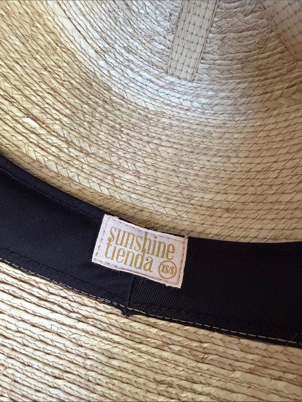 Sunshine Tienda Palm Straw Bucket Hat with Black Trim - Women’s Summer Hat - Picture 3 of 4